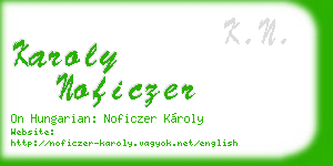 karoly noficzer business card