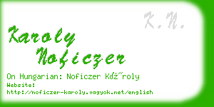 karoly noficzer business card